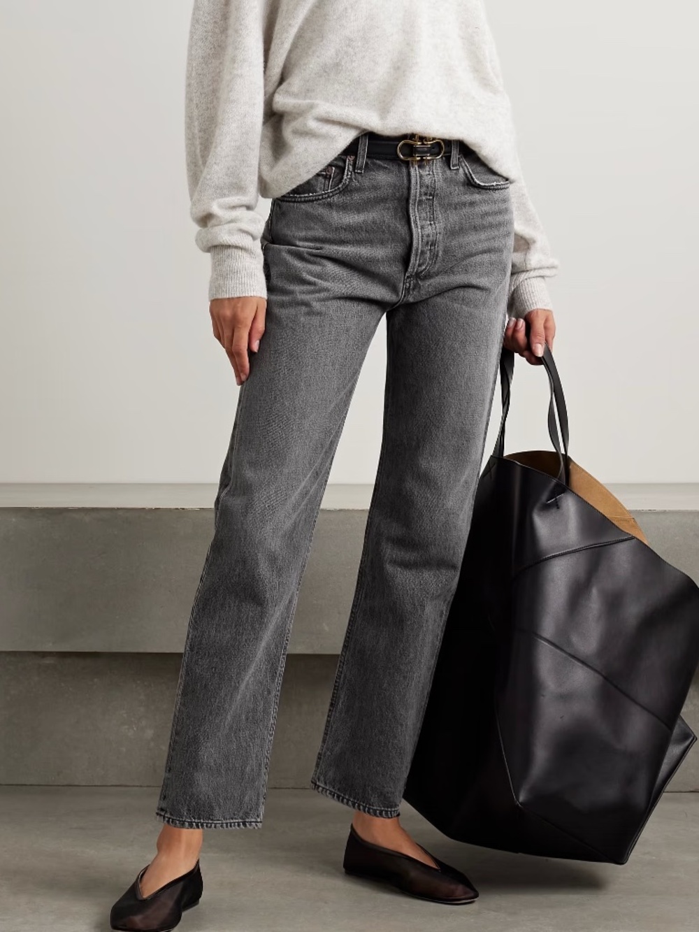 Agolde Straight Leg Jeans in Washed Gray